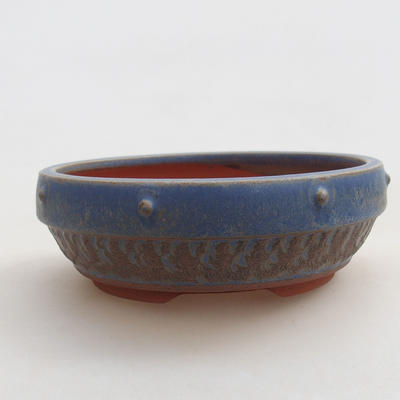 Keramische Bonsai-Schale 15 x 15 x 5 cm, Farbe blau - 1
