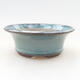 Keramische Bonsai-Schale 10 x 10 x 4 cm, Farbe blau - 1/3