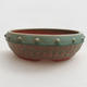 Keramik Bonsai Schüssel 15 x 15 x 5 cm, Farbe grün - 1/4