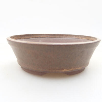 Keramische Bonsai-Schale 10 x 10 x 3 cm, braune Farbe - 1