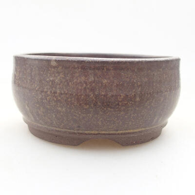 Keramische Bonsai-Schale 9 x 9 x 4 cm, Farbe braun - 1