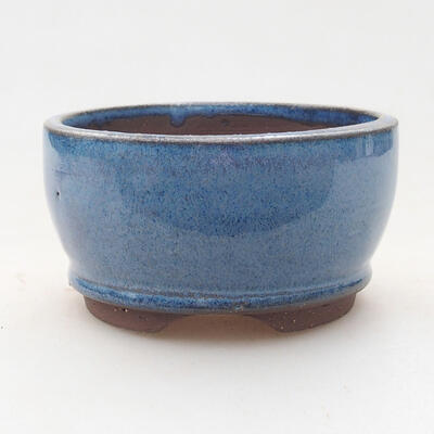 Keramische Bonsai-Schale 8,5 x 8,5 x 4,5 cm, Farbe blau - 1
