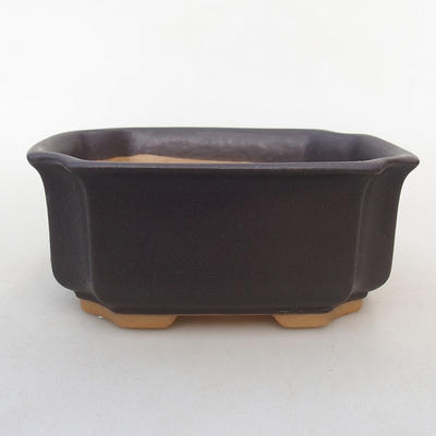 Bonsaischale aus Keramik H 01 - 12 x 9 x 5 cm, schwarz matt - 1