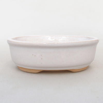 Bonsaischale aus Keramik H 04 - 10 x 7,5 x 3,5 cm, Weiß - 1