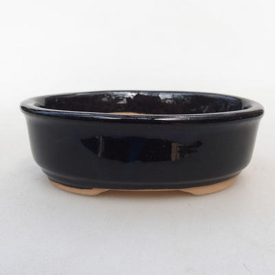Bonsaischale aus Keramik H 04 - 10 x 7,5 x 3,5 cm, schwarz glänzend - 1