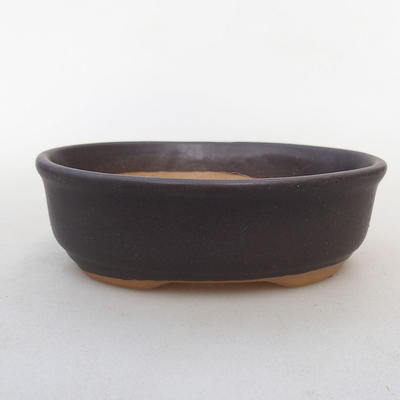 Bonsaischale aus Keramik H 04 - 10 x 7,5 x 3,5 cm, schwarz matt - 1