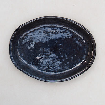 Bonsai-Wassertablett H 05 - 10 x 7,5 x 1 cm, schwarz glänzend - 1