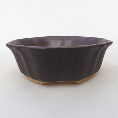 Bonsaischale aus Keramik H 06 - 14,5 x 14,5 x 4,5 cm, schwarz matt - 1