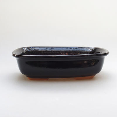 Bonsaischale aus Keramik H 08 - 24,5 x 18 x 7 cm, schwarz glänzend - 1