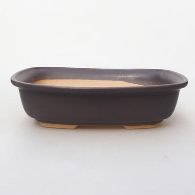 Bonsaischale aus Keramik H 08 - 24,5 x 18 x 7 cm, schwarz matt - 1
