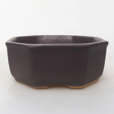 Keramik Bonsai Schüssel H 13 - 11,5 x 11,5 x 4,5 cm, schwarz matt - 1