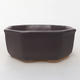 Keramik Bonsai Schüssel H 13 - 11,5 x 11,5 x 4,5 cm, schwarz matt - 1/3