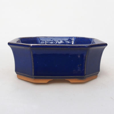 Keramik Bonsai Schüssel H 14 - 17,5 x 17,5 x 6,5 cm, Blau - 1