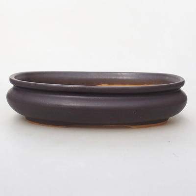 Bonsaischale aus Keramik H 15 - 26,5 x 17 x 6 cm, schwarz matt - 1