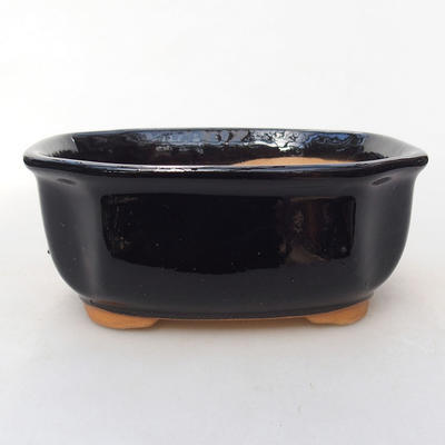 Bonsaischale aus Keramik H 31 - 14,5 x 12,5 x 6 cm, schwarz glänzend - 1