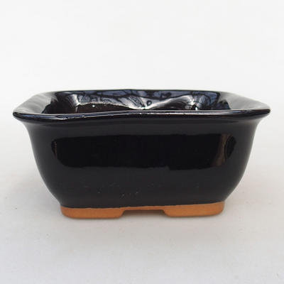 Keramische Bonsai-Schale H 38 - 12 x 10 x 5,5 cm, schwarz glänzend - 1