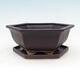Keramikschale + Untertasse H53 - Schale 20 x 18 x 7,5 cm Untertasse 18 x 15,5 x 1,5 cm, schwarz matt - 1/4