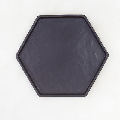 Bonsai-Untertasse aus Keramik H 53 - 18 x 15,5 x 1,5,5 cm, schwarz matt - 1
