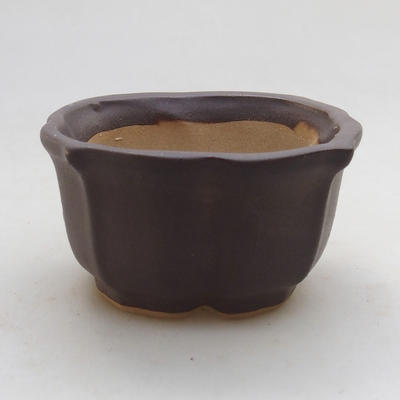 Keramik Bonsai Schüssel H 95 - 7 x 7 x 4,5 cm, schwarz matt - 1