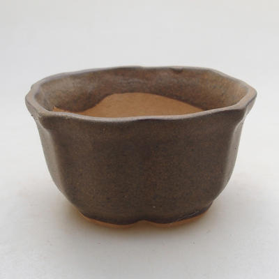 Keramik Bonsai Schüssel H 95 - 7 x 7 x 4,5 cm, Braun - 1