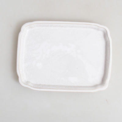 Keramische Bonsai-Untertasse H 50 - 17 x 12,5 x 1,5 cm, Weiß - 1