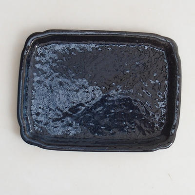 Keramische Bonsai-Untertasse H 50 - 17 x 12,5 x 1,5 cm, schwarz glänzend - 1
