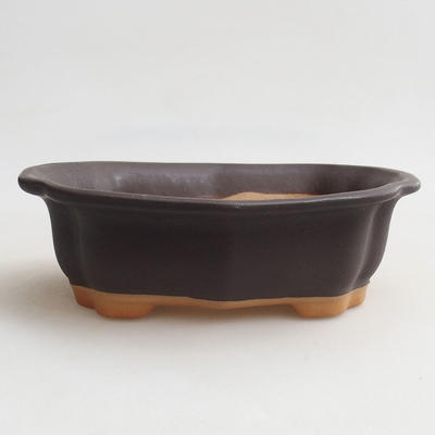 Ceramic bonsai bowl H 51 - 17.5 x 13.5 x 5.5 cm, black matt - 1