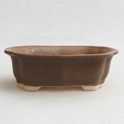 Ceramic bonsai bowl H 51 - 17.5 x 13.5 x 5.5 cm, Brown - 1
