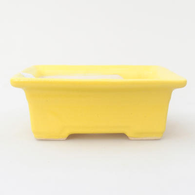 Keramik Bonsai Schüssel 11,5 x 9 x 4 cm, gelbe Farbe - 1