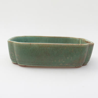Keramik Bonsaischale 18 x 12,5 x 5 cm, Farbe grün - 1