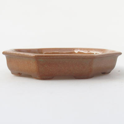 Keramik Bonsai Schüssel 11,5 x 11,5 x 2 cm, braune Farbe - 1