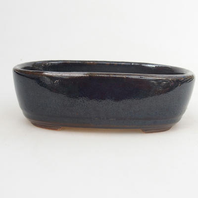 Keramik-Bonsaischale 12,5 x 8 x 3,5 cm, blauschwarze Farbe - 1