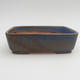 Keramik Bonsaischale 15,5 x 12,5 x 4,5 cm, braun-blaue Farbe - 1/4