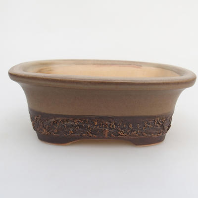 Keramik Bonsaischale 12 x 9 x 5 cm, Farbe braun - 1