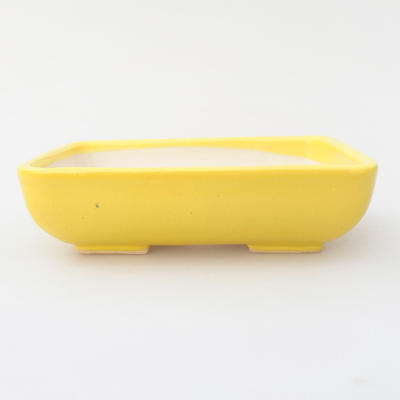 Keramik Bonsai Schüssel 13 x 9,5 x 3,5 cm, gelbe Farbe - 1