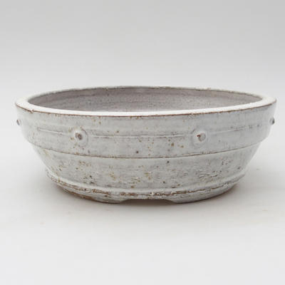 Keramik Bonsai Schüssel 17 x 17 x 5,5 cm, weiße Farbe - 1