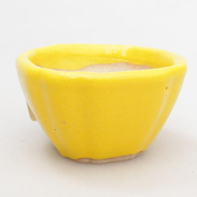 Mini Bonsai Schüssel 4,5 x 4,5 x 2,5 cm, gelbe Farbe - 1