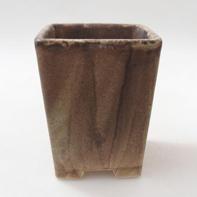 Keramik Bonsai Schüssel 8 x 8 x 10 cm, Farbe braun - 1