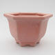 Bonsaischale aus Keramik 11 x 13 x 8 cm, Farbe rosa - 1/3