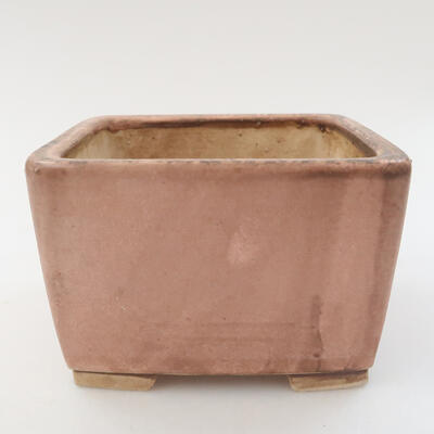 Keramik-Bonsaischale 11 x 11 x 7 cm, Farbe rosa - 1