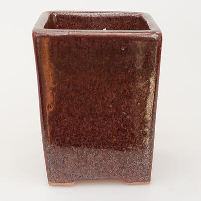 Bonsaischale aus Keramik 7,5 x 7,5 x 9,5 cm, Farbe braun - 1