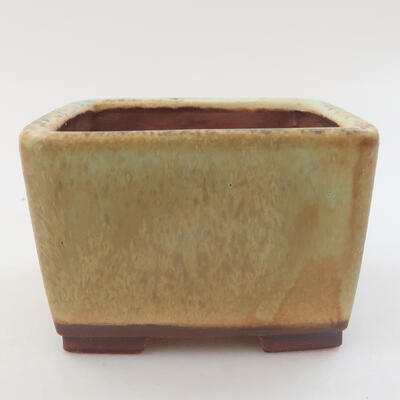 Keramik-Bonsaischale 8,5 x 8,5 x 5,5 cm, Farbe grün - 1