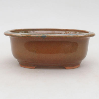 Keramische Bonsai-Schale 15,5 x 13 x 5,5 cm, Farbe grau-rostig - 1