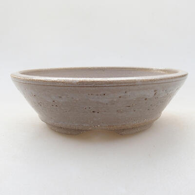 Keramik Bonsai Schüssel 14 x 14 x 4 cm, beige Farbe - 1