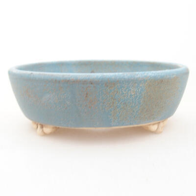 Keramische Bonsai-Schale 12 x 9,5 x 3,5 cm, Farbe blau - 1