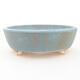Keramische Bonsai-Schale 12 x 9,5 x 3,5 cm, Farbe blau - 1/3