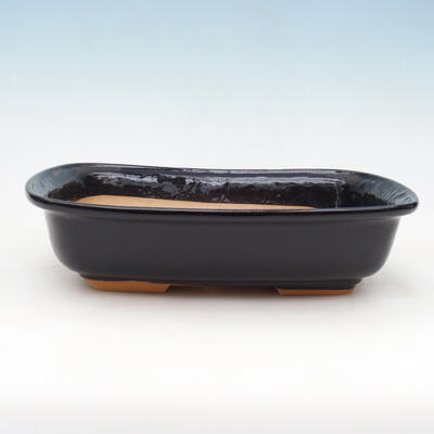 Keramik Bonsai Schüssel H 10 - 37 x 27 x 10 cm, schwarz glänzend - 37 x 27 x 10 cm - 1