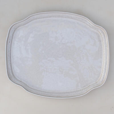 Bonsai-Untertasse aus Keramik H 55 - 29 x 24 x 2 cm, Weiß - 1