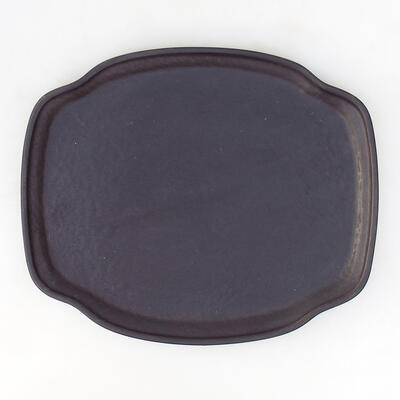 Bonsai-Untertasse aus Keramik H 55 - 29 x 24 x 2 cm, schwarz matt - 1