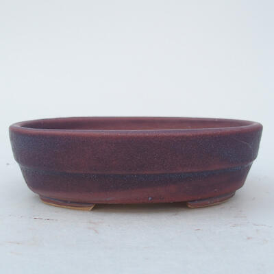 Keramik-Bonsaischale 13,5 x 10,5 x 4 cm, Farbe Lila - 1